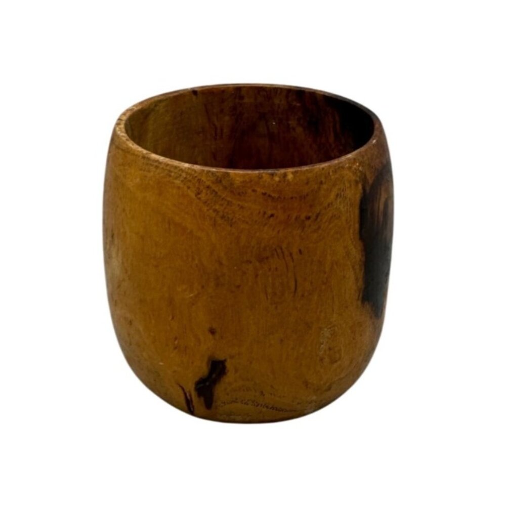 Handcrafted Natural Wood cup bowl 2.25" Brown READ